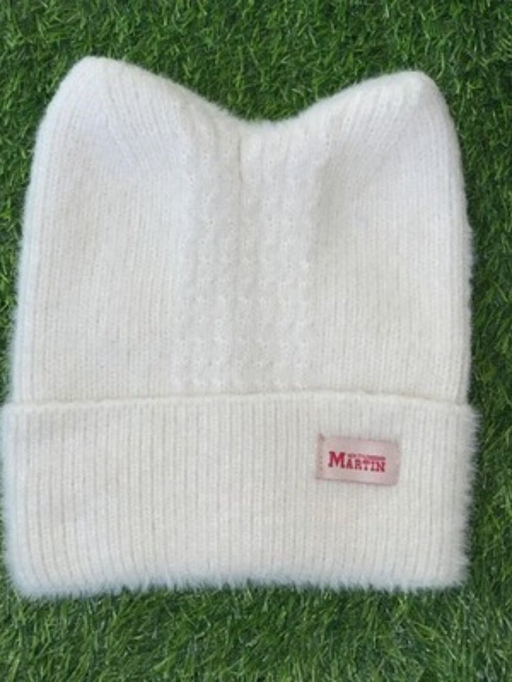 New Style Martin Hat Cashmere Beanie Ear to Ear Hat Cream